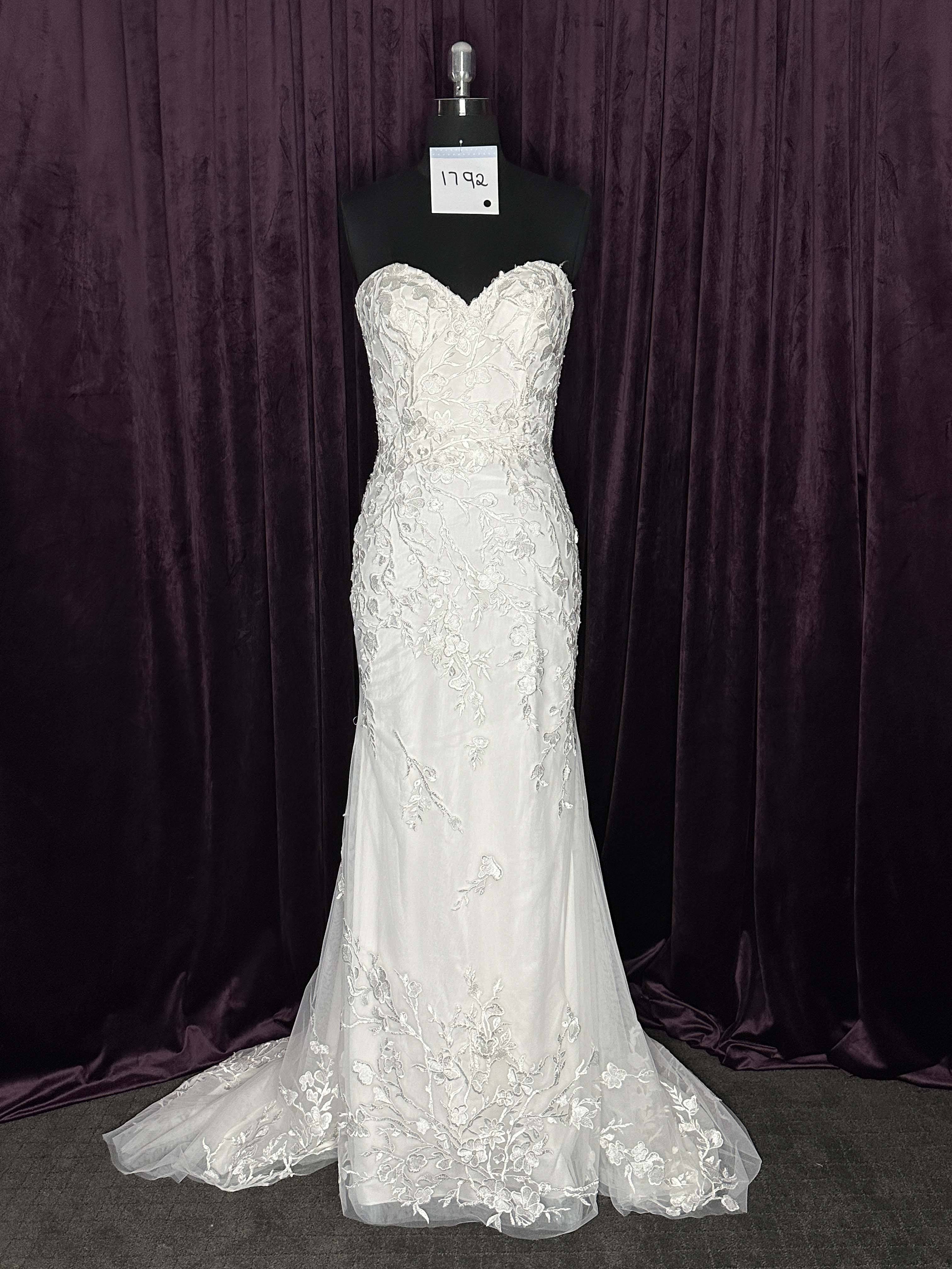 Strapless Sweetheart Neckline with Lace & Tulle Mermaid Wedding Dress - #1792