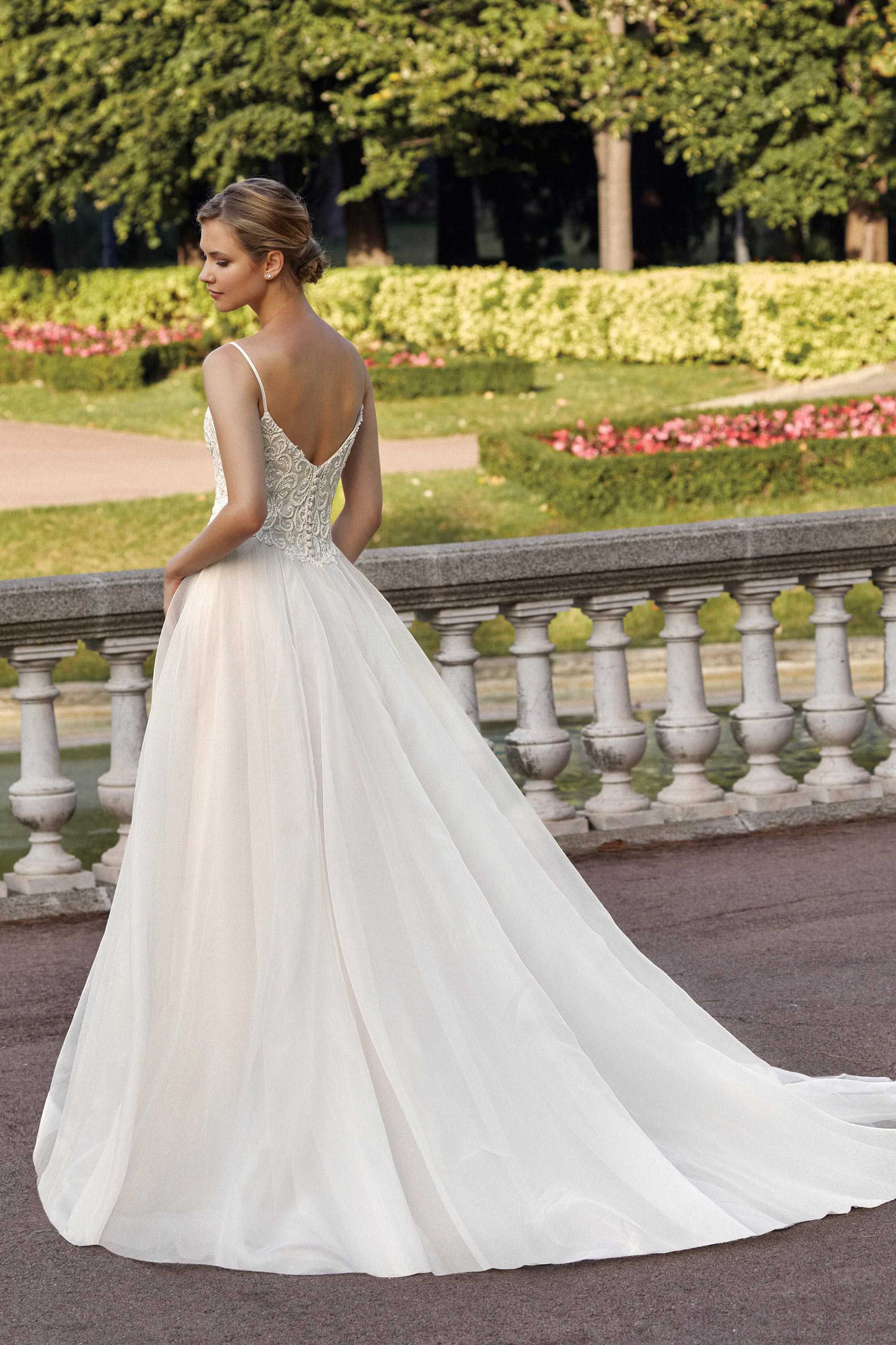 Whimsical A line Organza Wedding Gown - #44139