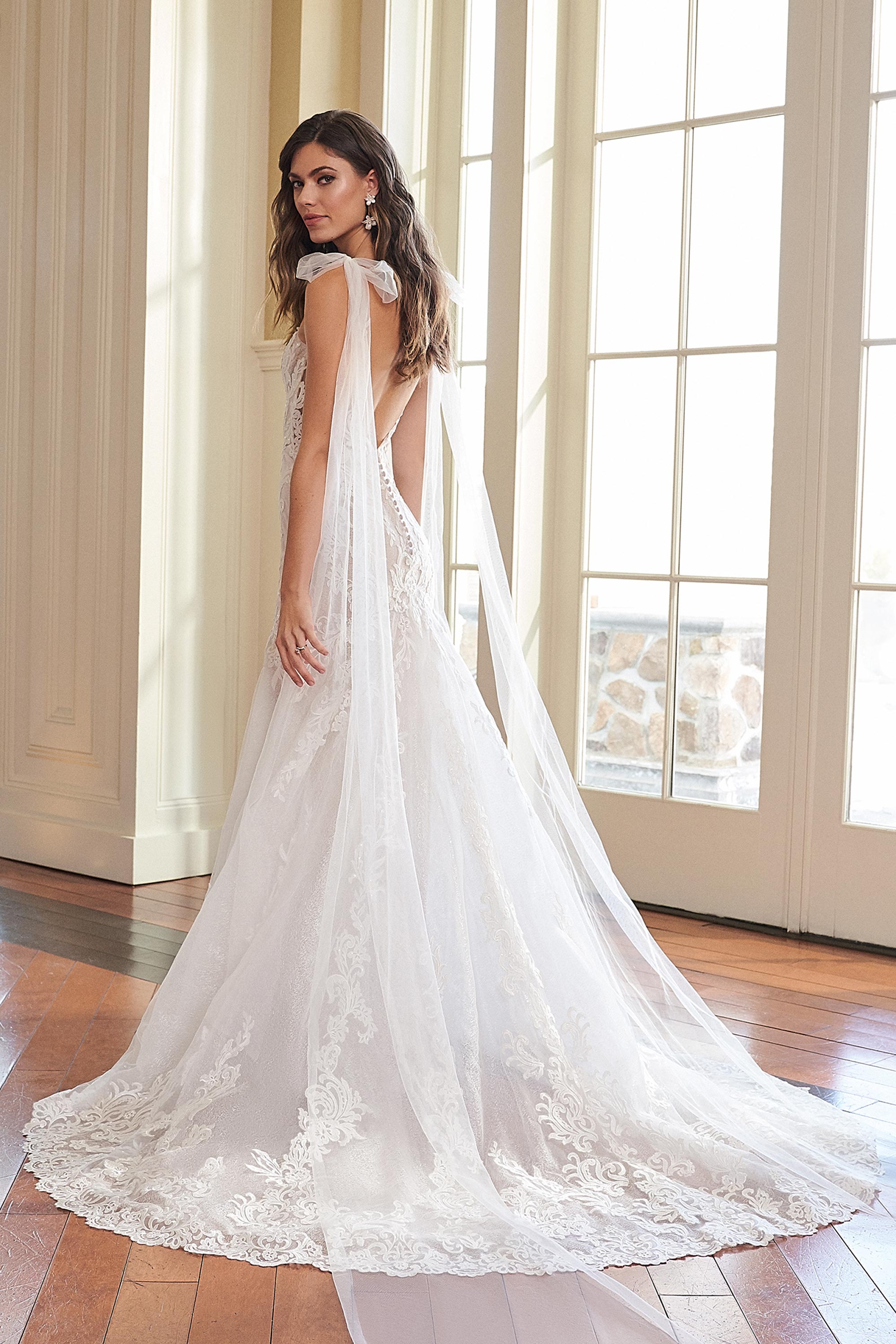 Show Sample: #44307 -  Wedding Dress with Unlined Bodice & Detachable Shoulder Bows