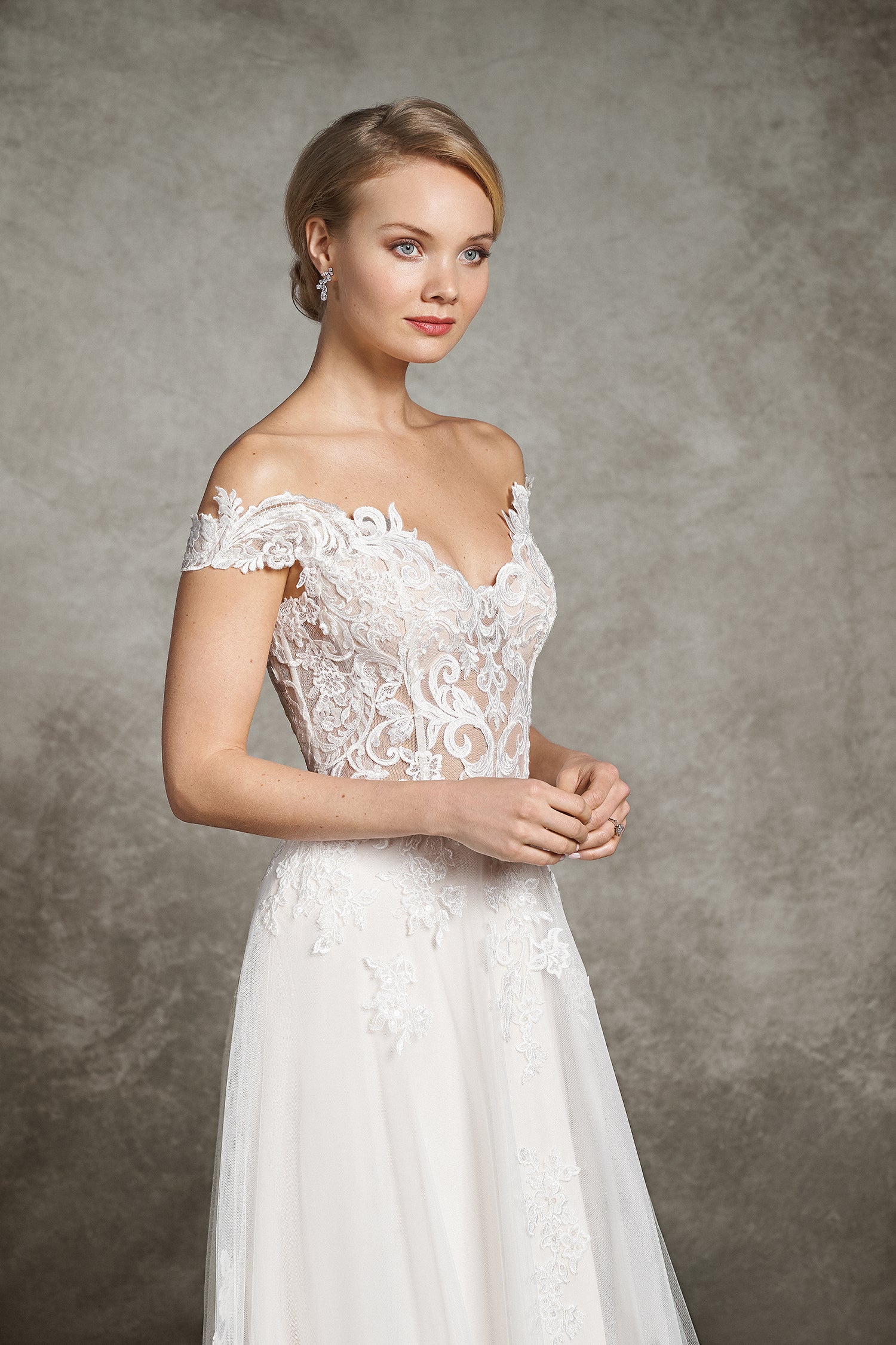 Soft A-line Tulle with Lace Illusion Bodice  - #55073