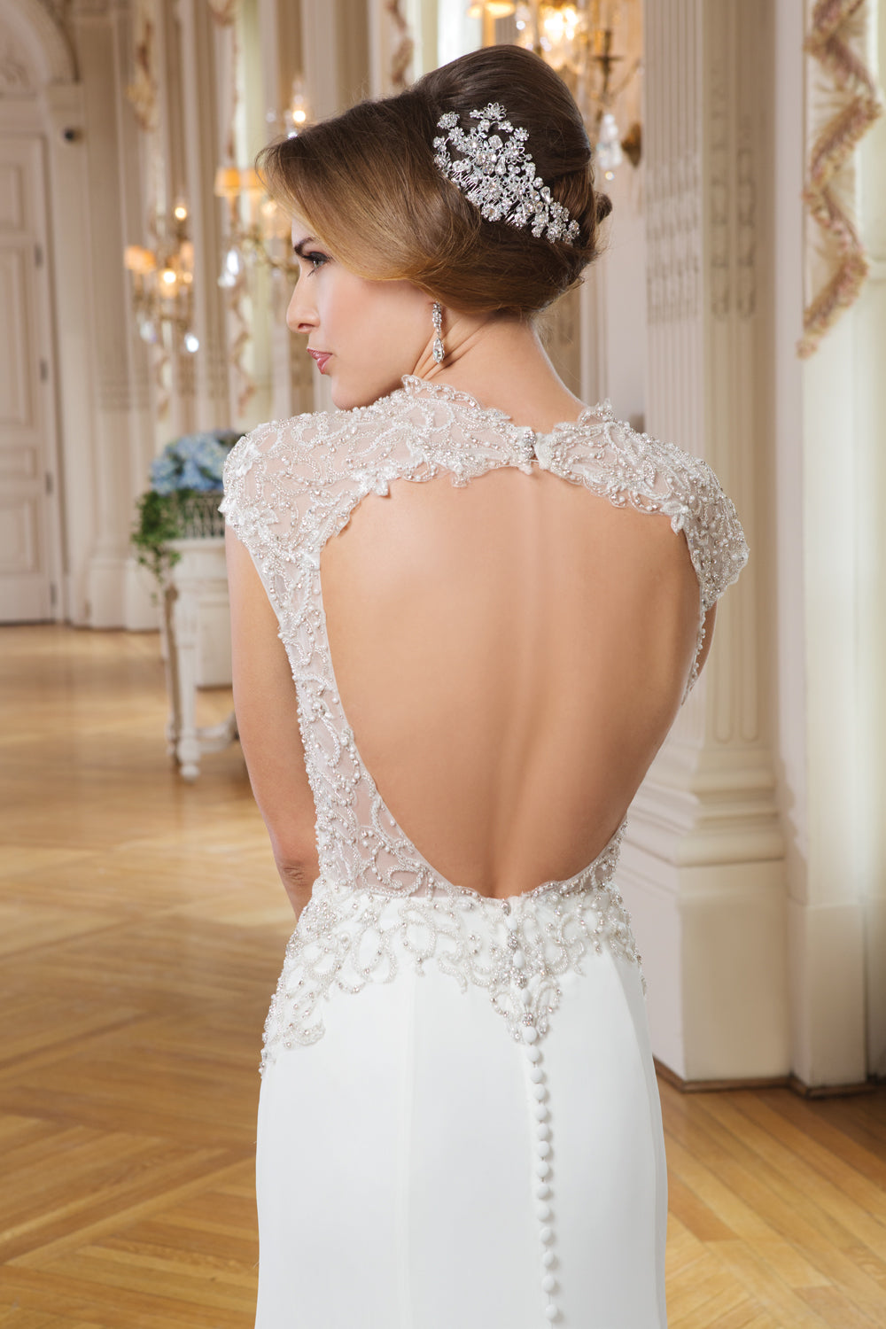 Lillian West Chiffon Fit & Flair with Bling - #6340