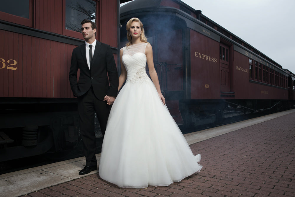 *NEW* Plus Size Justin Alexander Size 18 Tulle Ball Gown with Illusion High Neckline - #8685