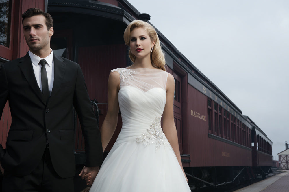 *NEW* Plus Size Justin Alexander Size 18 Tulle Ball Gown with Illusion High Neckline - #8685