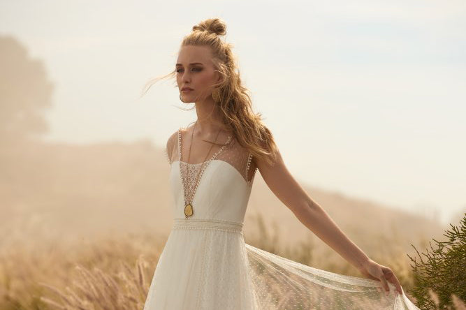 Rembo Styling Silk Tulle Soft A-Line Wedding Dresses Online - #Solid G Rembo Styling Silk Tulle Soft A-Line Wedding Dresses Online - #Solid G