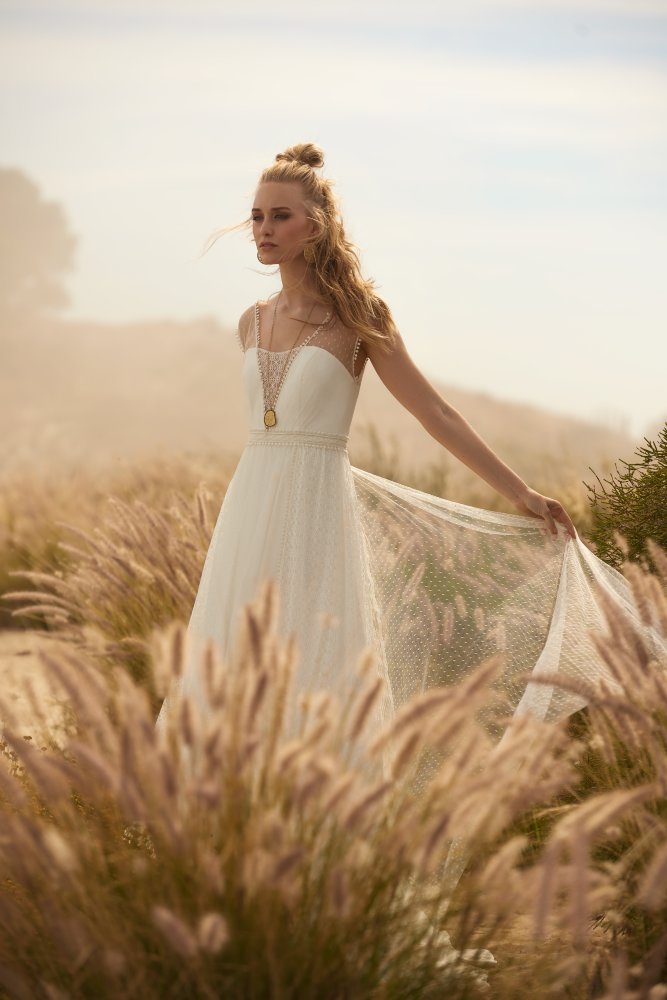 Rembo Styling Silk Tulle Soft A-Line Wedding Dresses Online - #Solid Gold