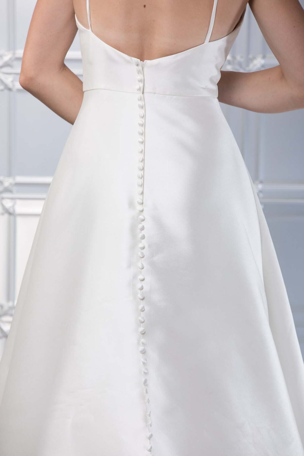 Mikado V Neckline A-Line Wedding Dresses Online -  #1160V