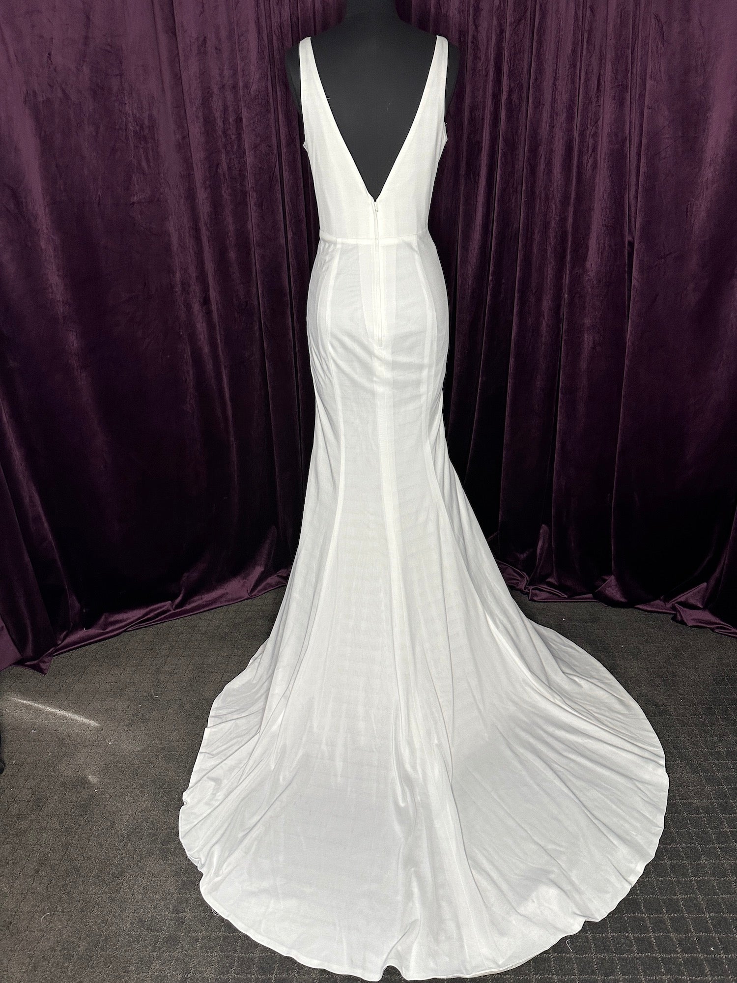 V Neckline, Low Back Mermaid Wedding Dresses Online #1215 Sizing Sample