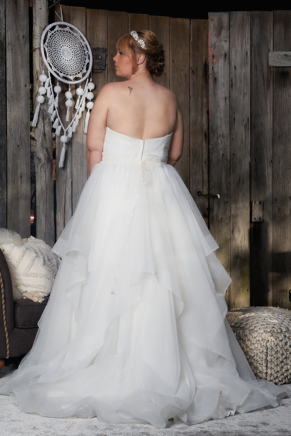 *NEW* Plus Size Sweetheart Neckline Tulle Ball Gown Ivory Size 18 - #1216