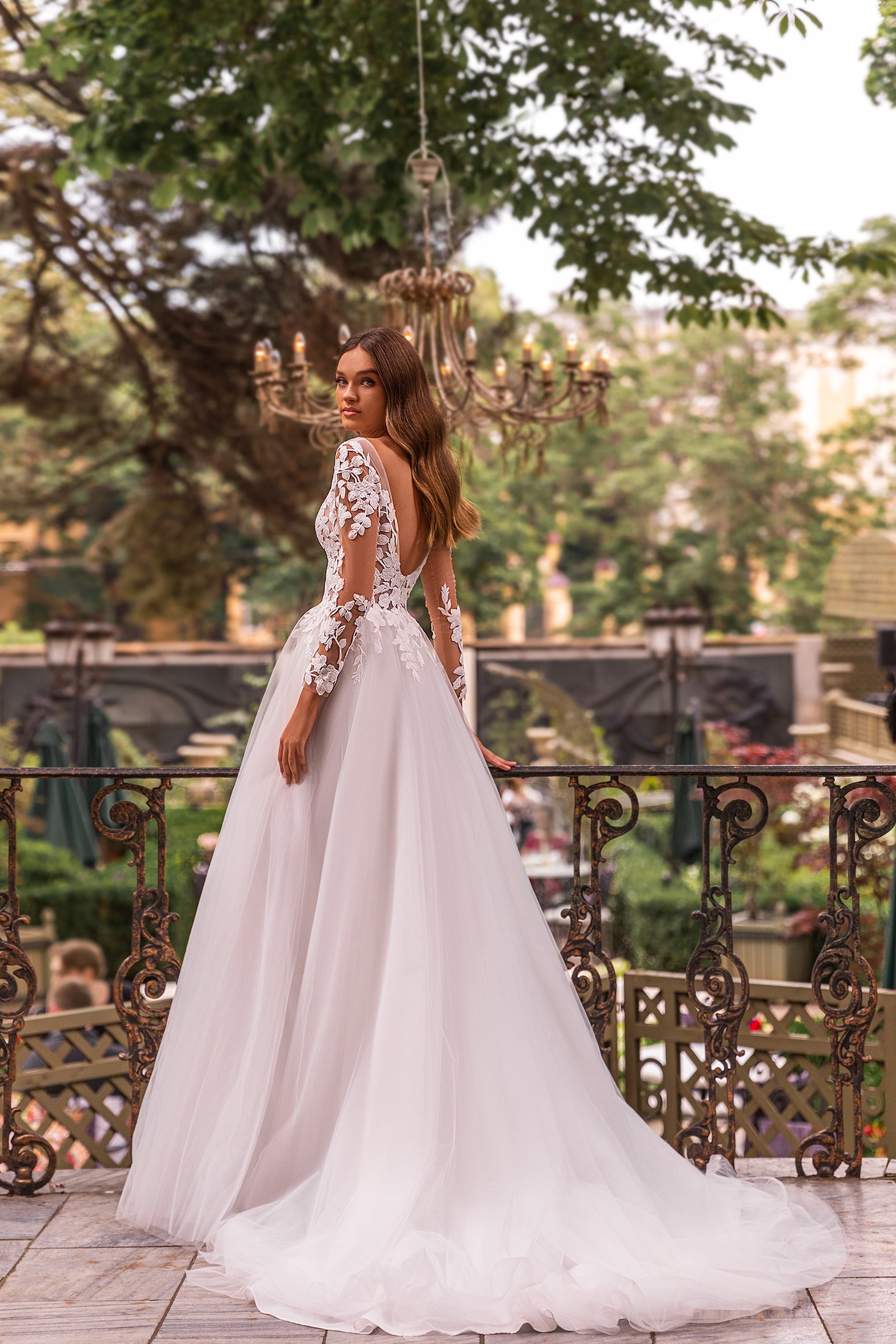 *NEW* Aria Bride Bridal Dress Size 14 Long Lace Sleeves with Tulle A-Line Design - #Marigold