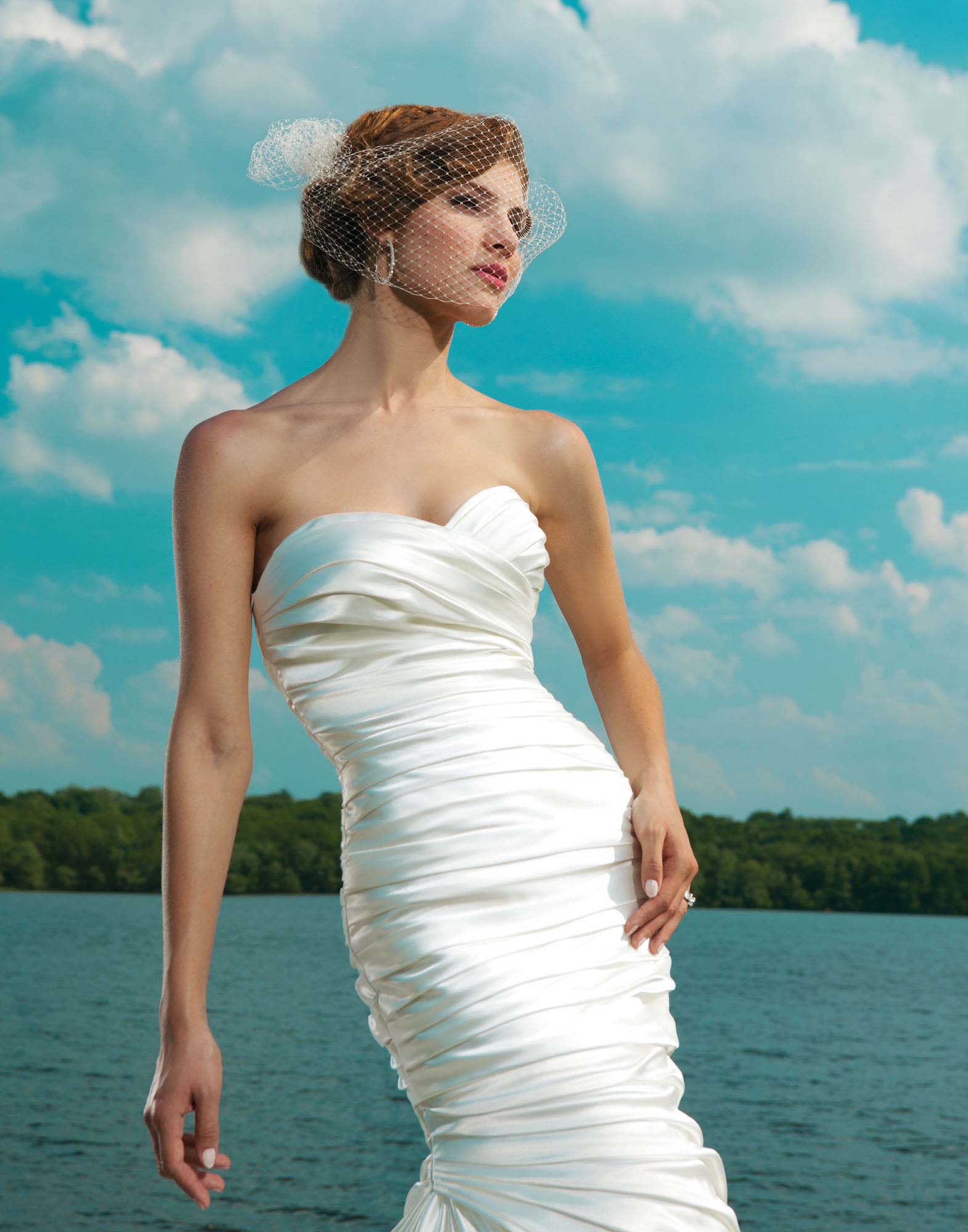 Plus Size Sweetheart Neckline Rouched Mermaid Wedding Dresses Online - #3666