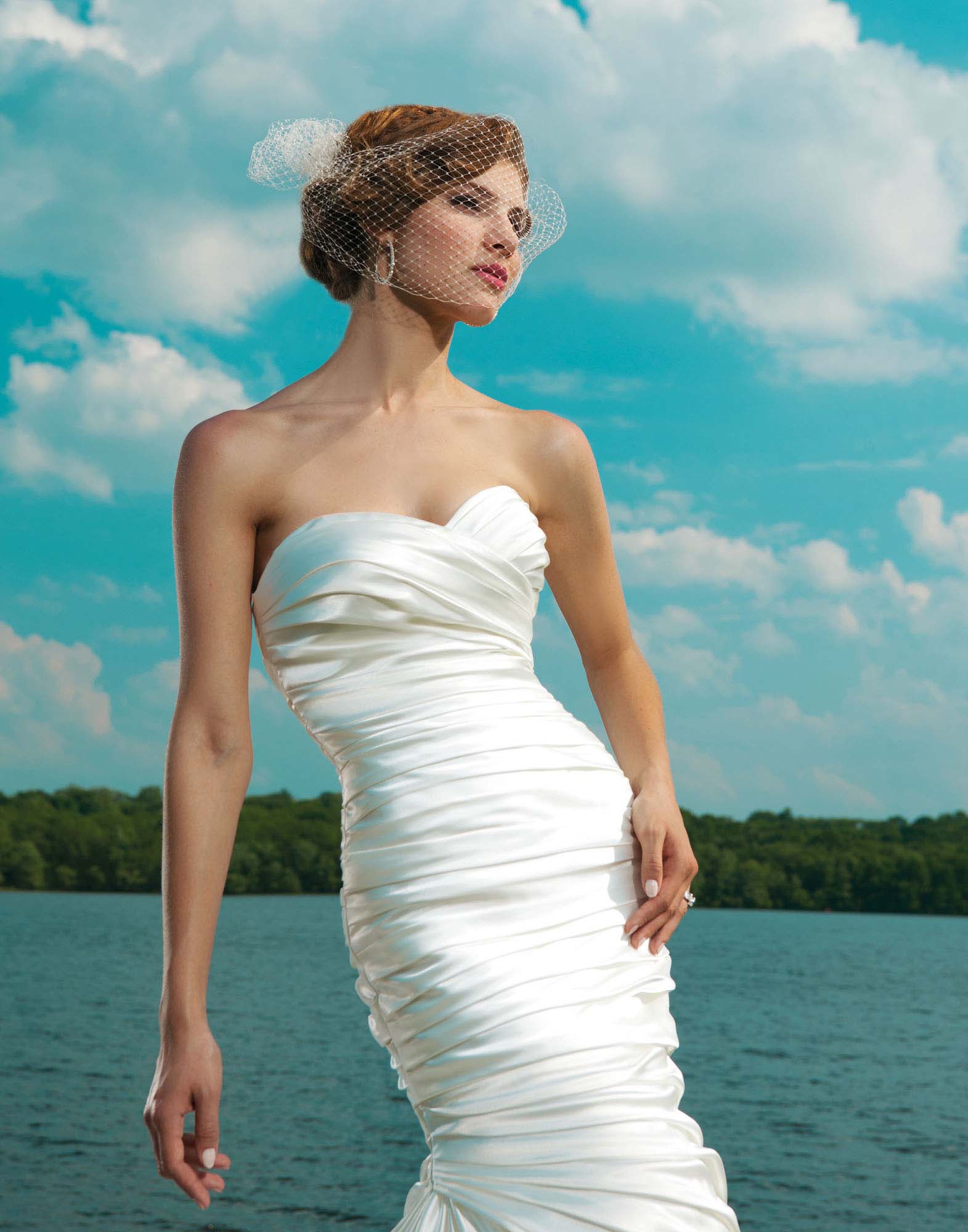 Sweetheart Neckline Rouched Mermaid Wedding Dresses Online - #3666