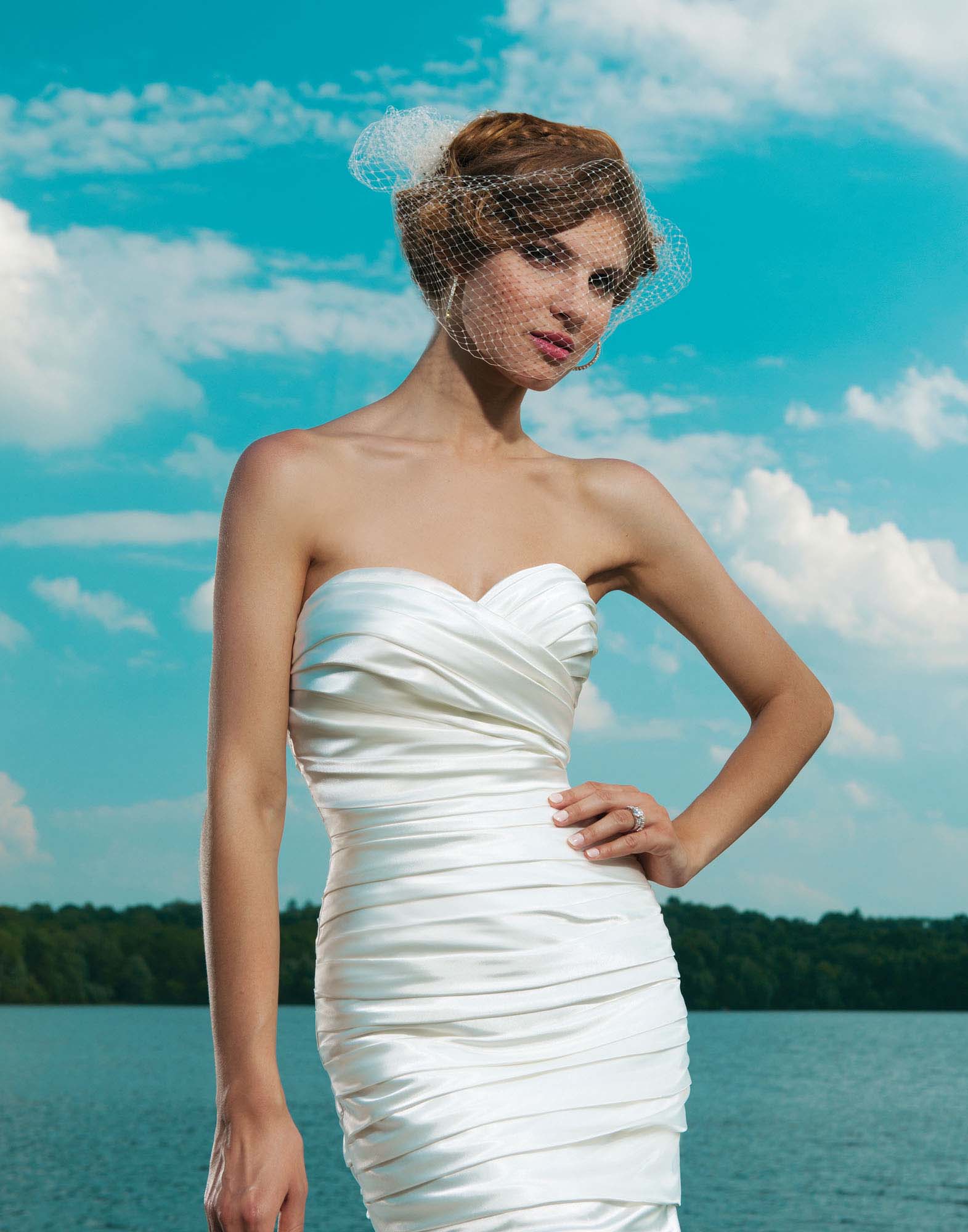Plus Size Sweetheart Neckline Rouched Mermaid Wedding Dresses Online - #3666