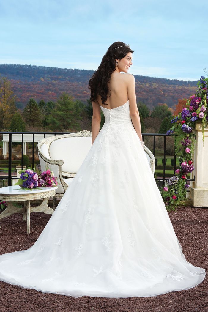 Lace Bodice & Motifs Organza Skirt Wedding Dresses Online - #3817