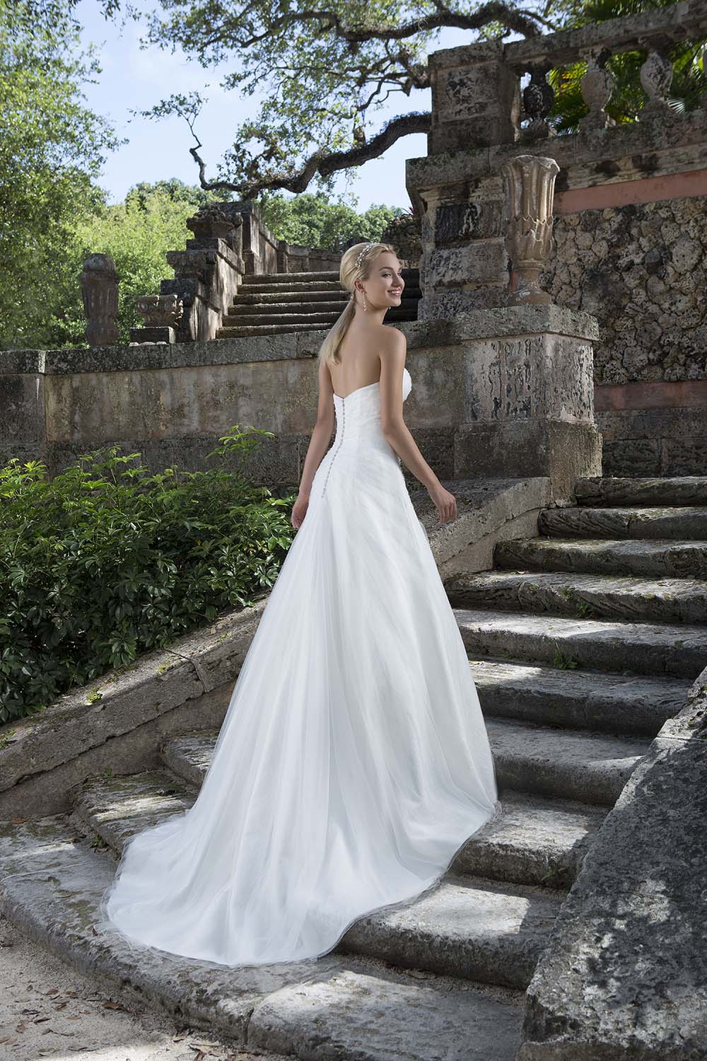 Plus Size Ivory Sweetheart Strapless Soft Tulle with Beading Size 26 - #3895