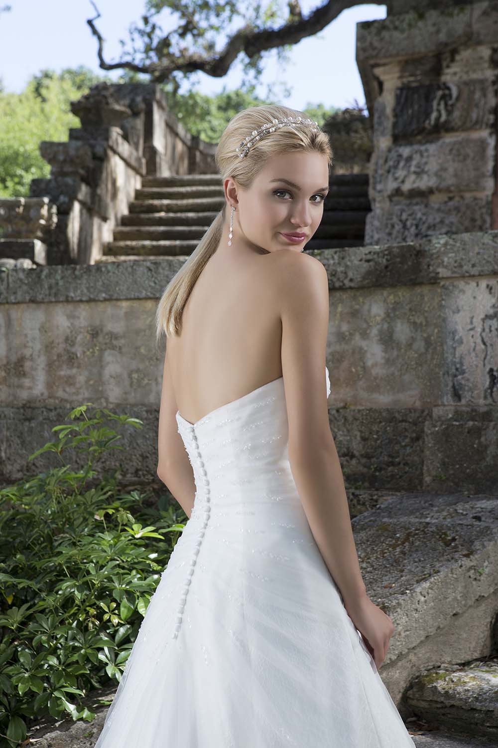 Plus Size Ivory Sweetheart Strapless Soft Tulle with Beading Size 26 - #3895