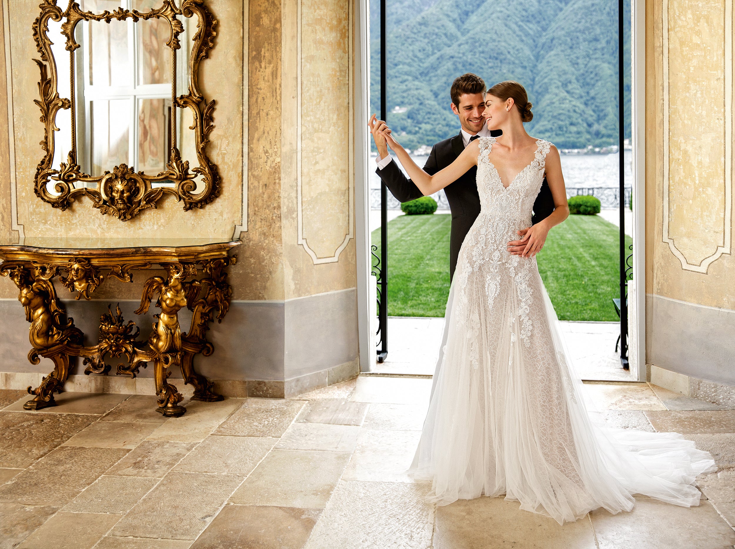 *NEW* Sincerity Bridal Jersey Soft Lace & Tulle Overlay Dropped Waist A Line - #44180