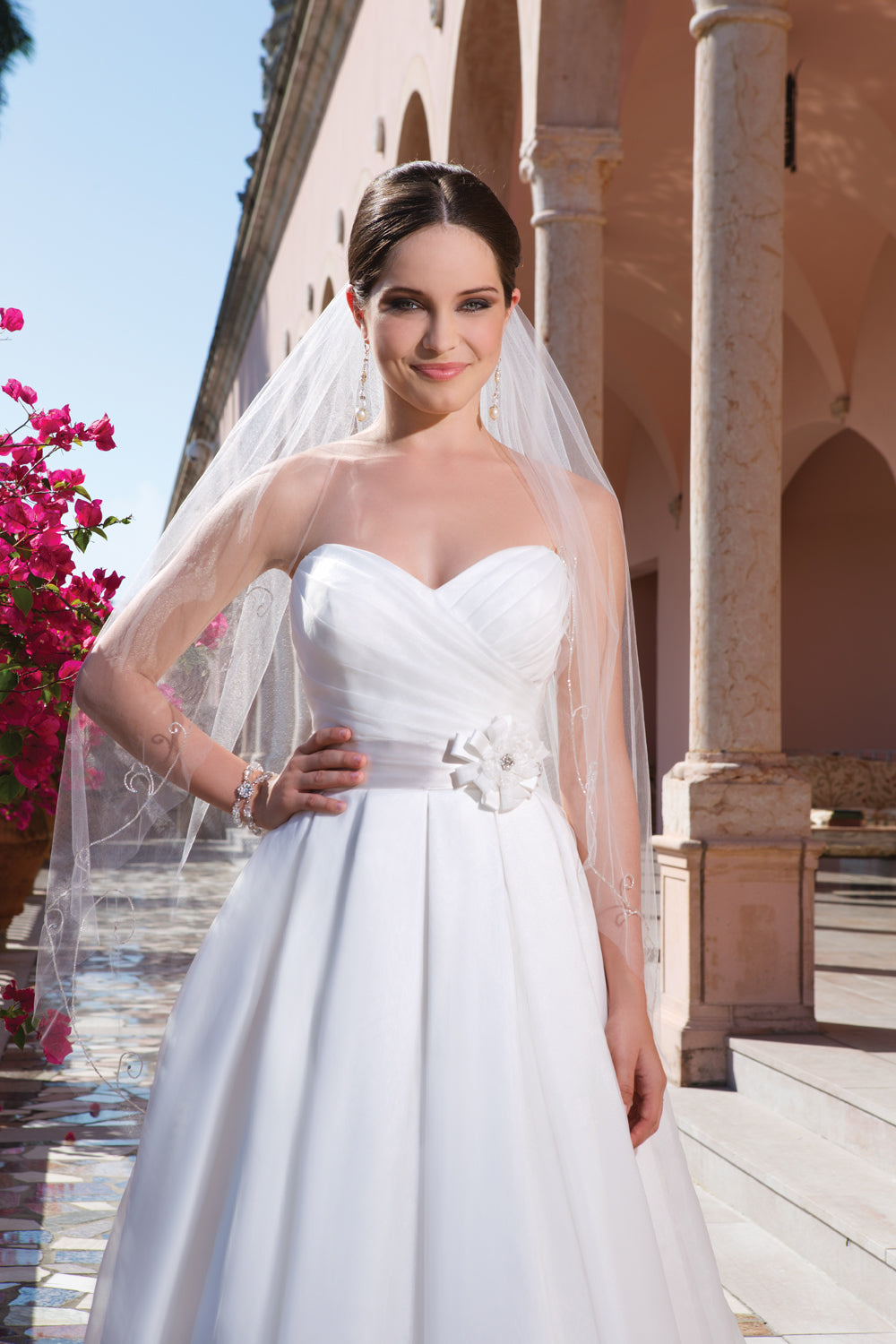 *NEW* Sweetheart Neckline Rouched Bodice with Box Pleat A Line Skirt Bridal Gown - #6075