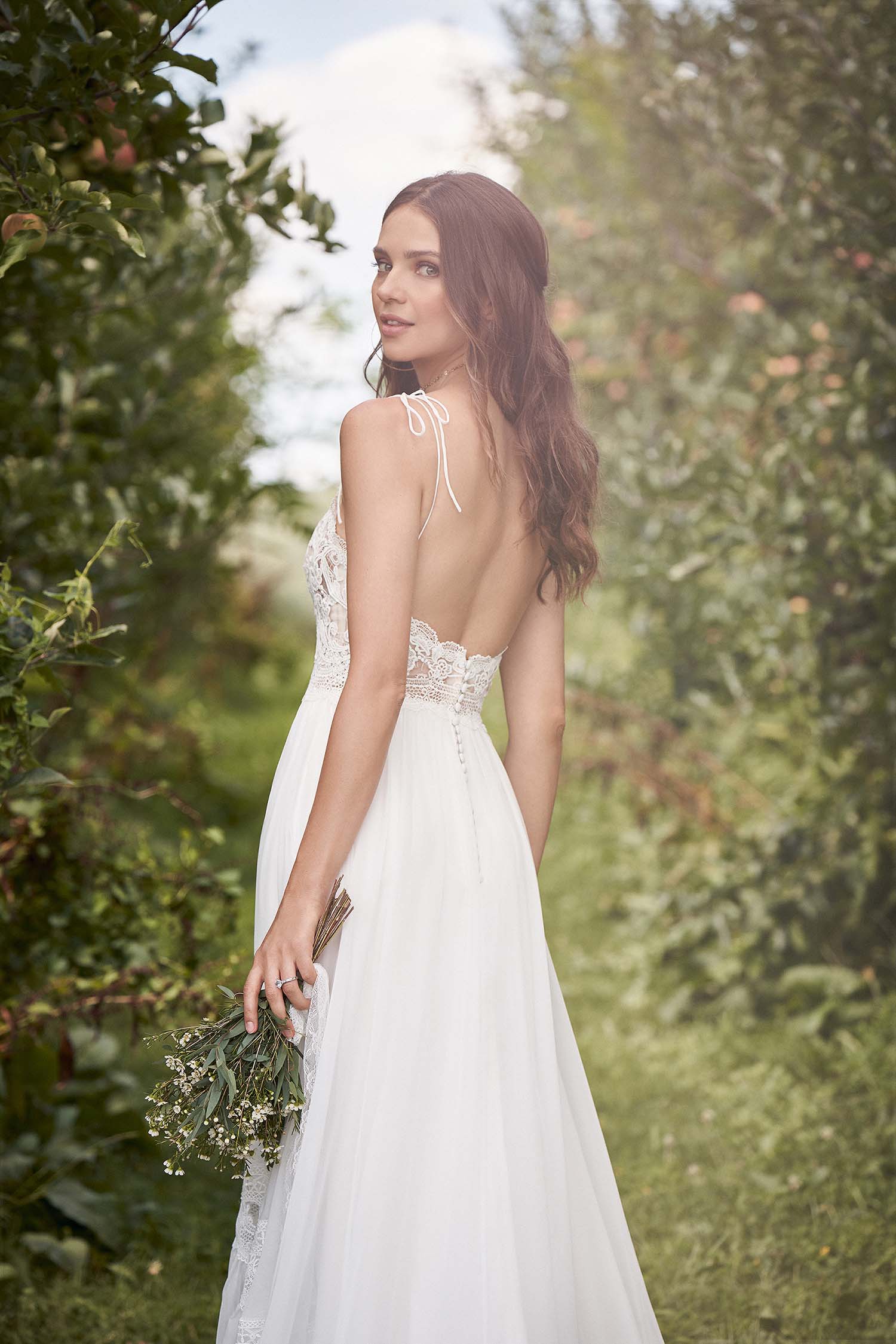 *NEW* Lillian West Soft, Floaty Chiffon A-Line with V Neck & Shoestring Straps - #66137