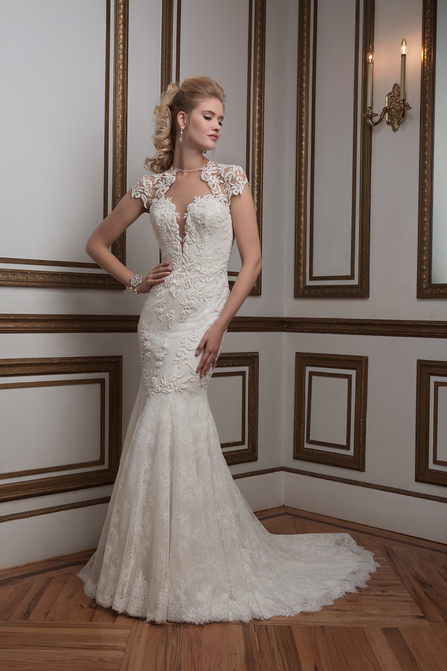 *NEW* High Illusion Neckline with Super Low Stunning Illusion Back, Full All Over Soft Lace - #8796