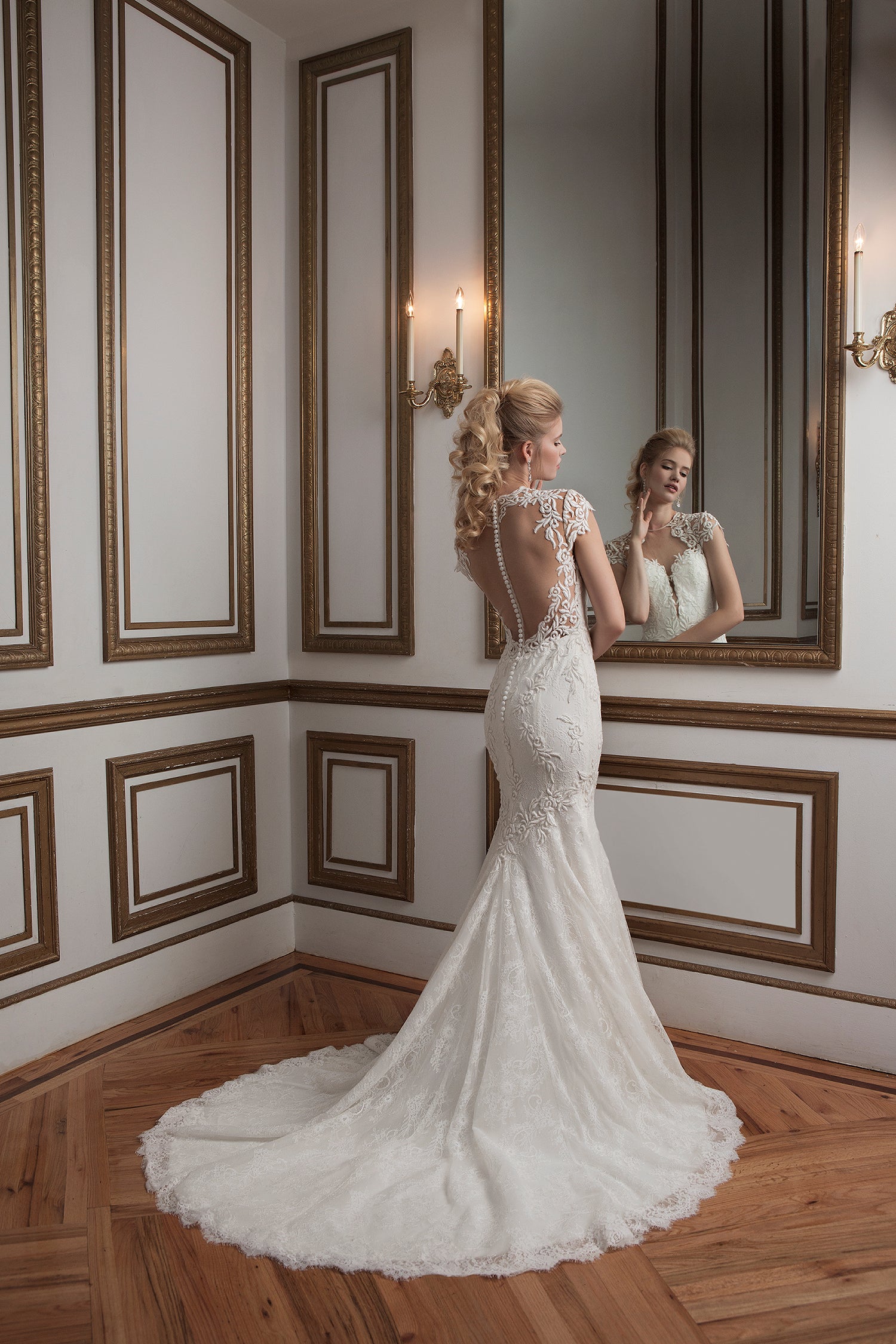 *NEW* High Illusion Neckline with Super Low Stunning Illusion Back, Full All Over Soft Lace - #8796