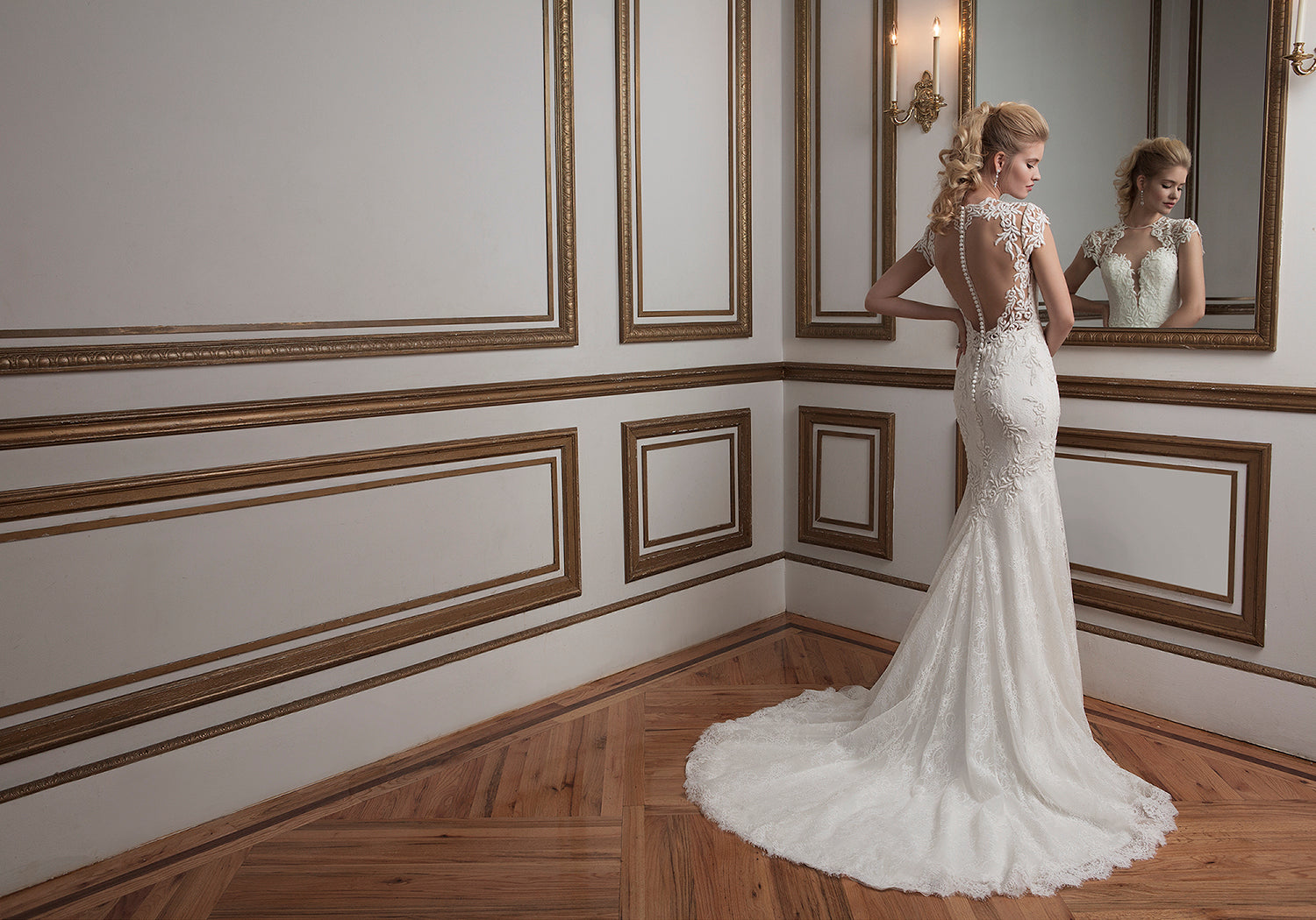 *NEW* High Illusion Neckline with Super Low Stunning Illusion Back, Full All Over Soft Lace - #8796