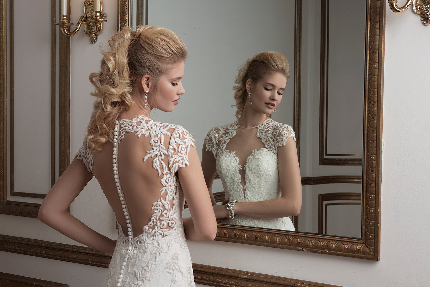 *NEW* High Illusion Neckline with Super Low Stunning Illusion Back, Full All Over Soft Lace - #8796