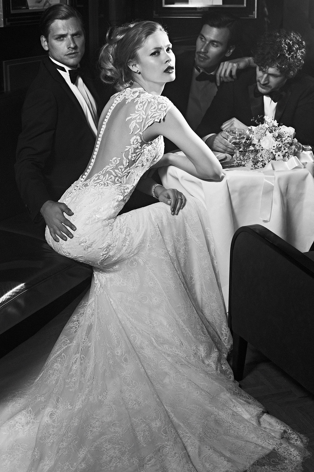 *NEW* High Illusion Neckline with Super Low Stunning Illusion Back, Full All Over Soft Lace - #8796