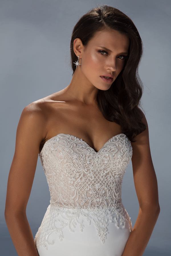 Justin Alexander Crepe Mermaid Style with Beaded Bodice - #88004