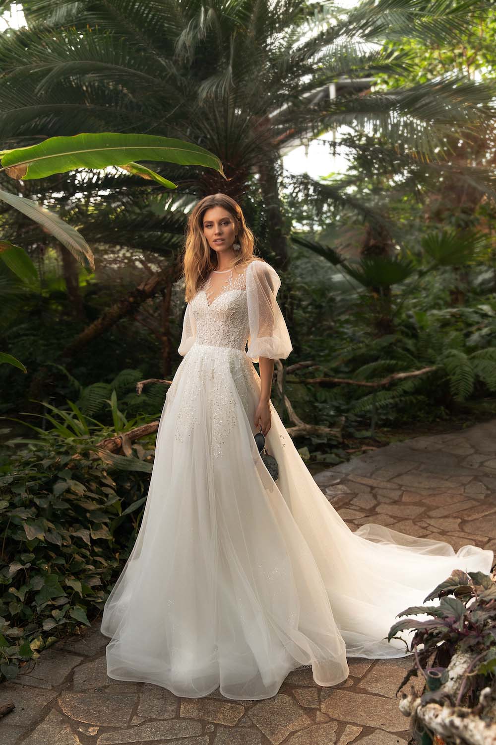 Made To Order #Ruby - A-Line Tulle Horsehair Trimmed Bridal Gown Made To Order #Ruby - A-Line Tulle Horsehair Trimmed Bridal Gown