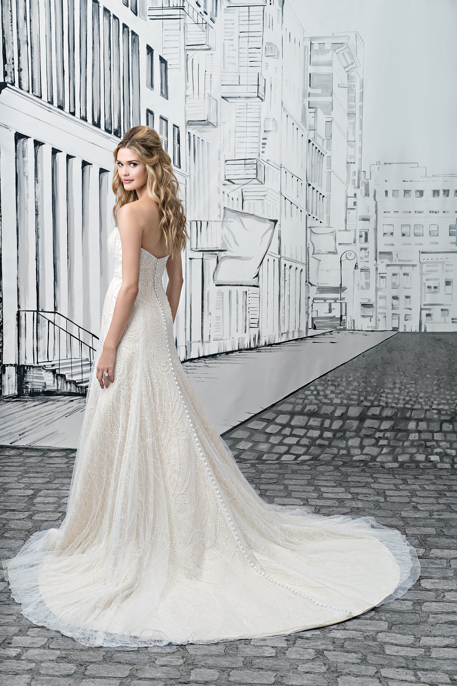 *NEW* Plus Size Justin Alexander Ivory Strapless Fit & Flair Tulle & Lace Dress Sizes 12 & 20 - #8906
