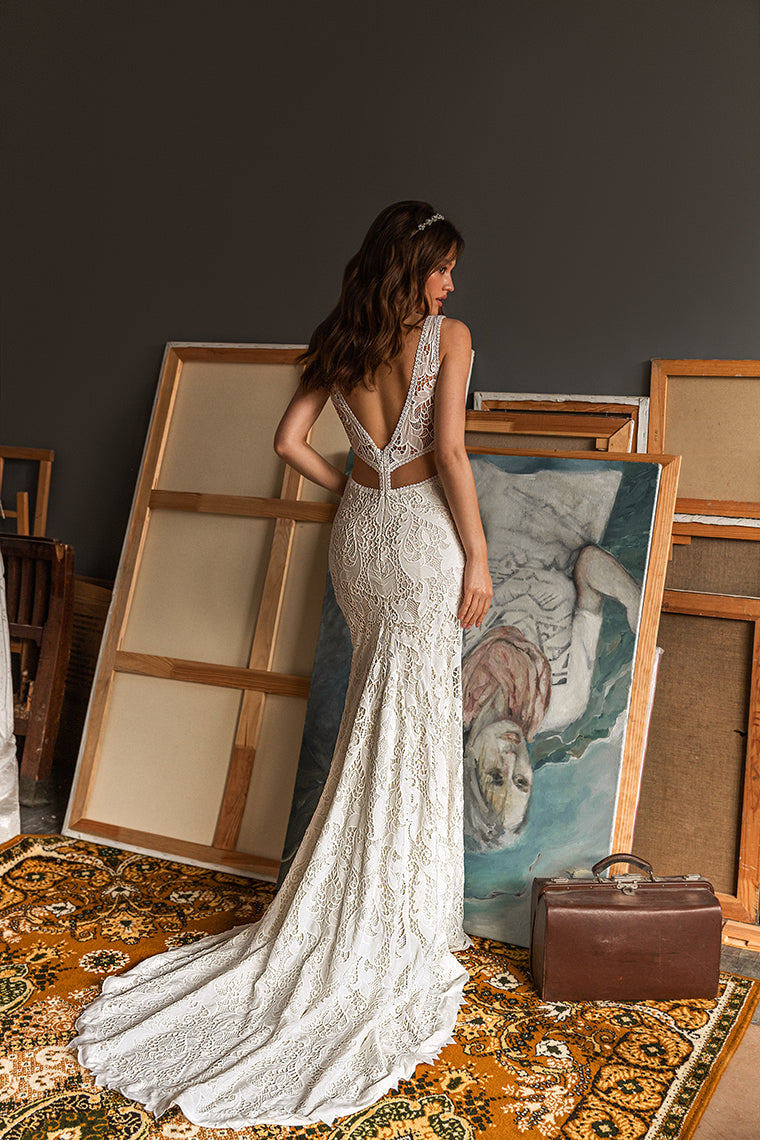 *NEW* Jasmin Bridal Designer Dress V Neckline Mermaid Style Size 16 - #Lilian