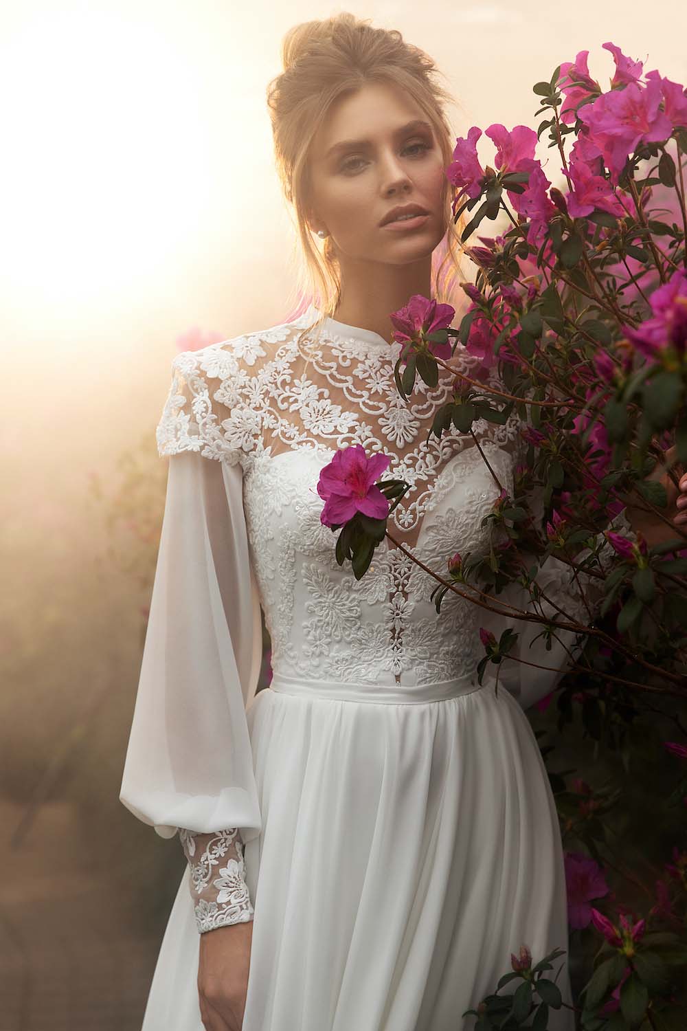 Made To Order #Melanie - Chiffon A-Line with the Option of Cap Sleeve or Long Sleeve