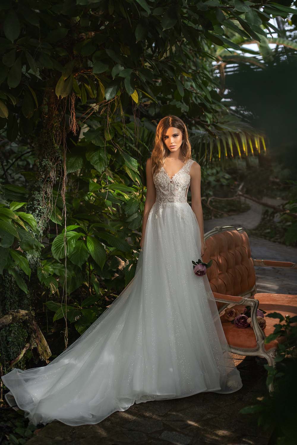 Made To Order #Rozalina - V Neckline Beaded Bodice, Tulle Skirt Bridal Gown