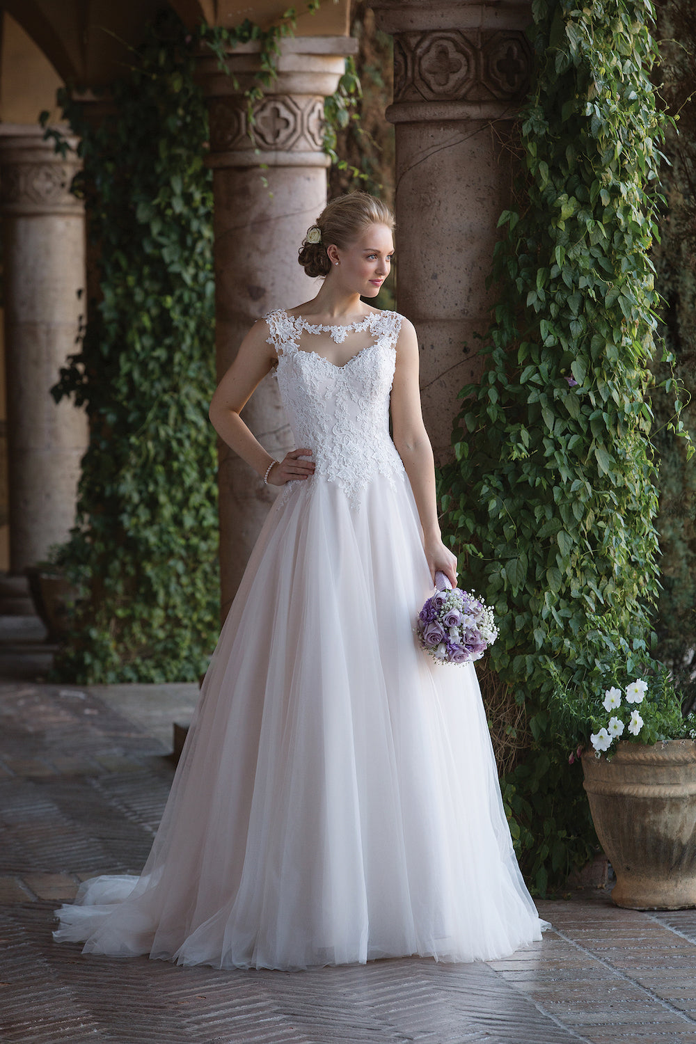 *NEW* Plus Size Sincerity Bridal Tulle A-Line Bridal Gown with Illusion Neckline - #4021