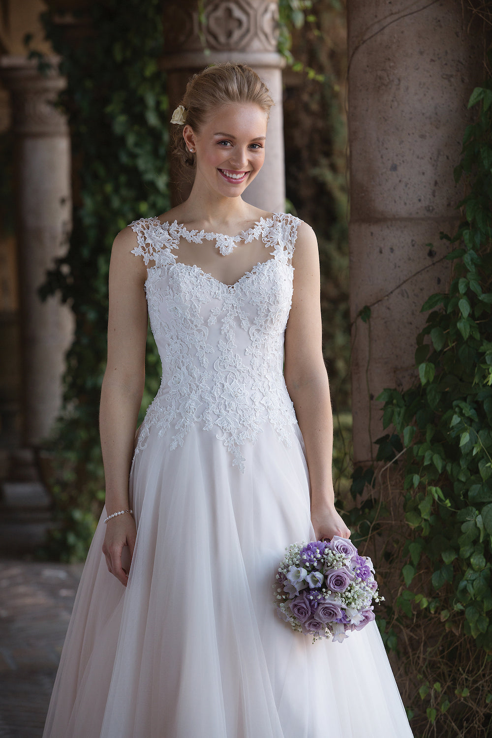 *NEW* Plus Size Sincerity Bridal Tulle A-Line Bridal Gown with Illusion Neckline - #4021