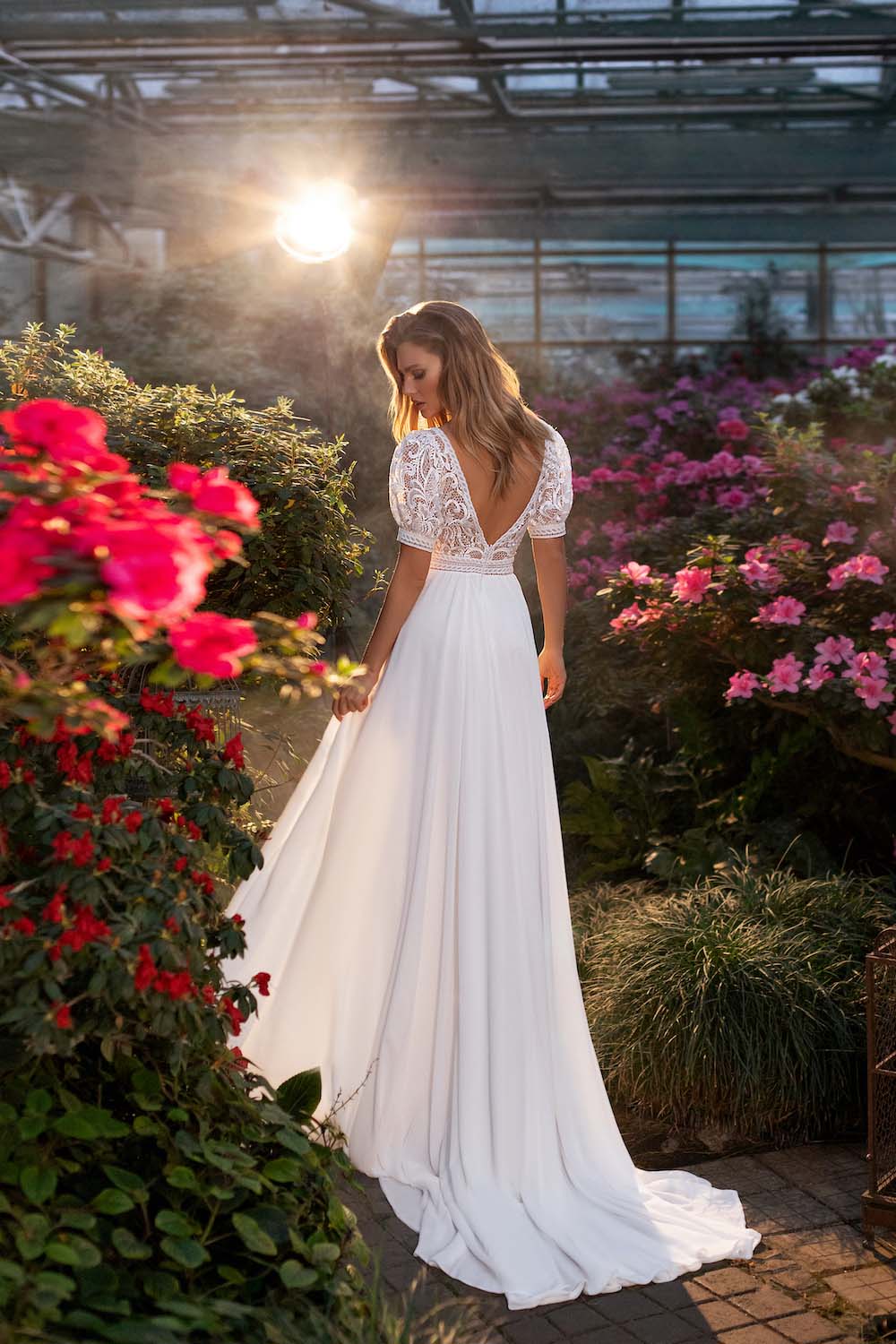 Made To Order #Stella - Lace Bodice with Chiffon Soft A-Line Wedding Gown