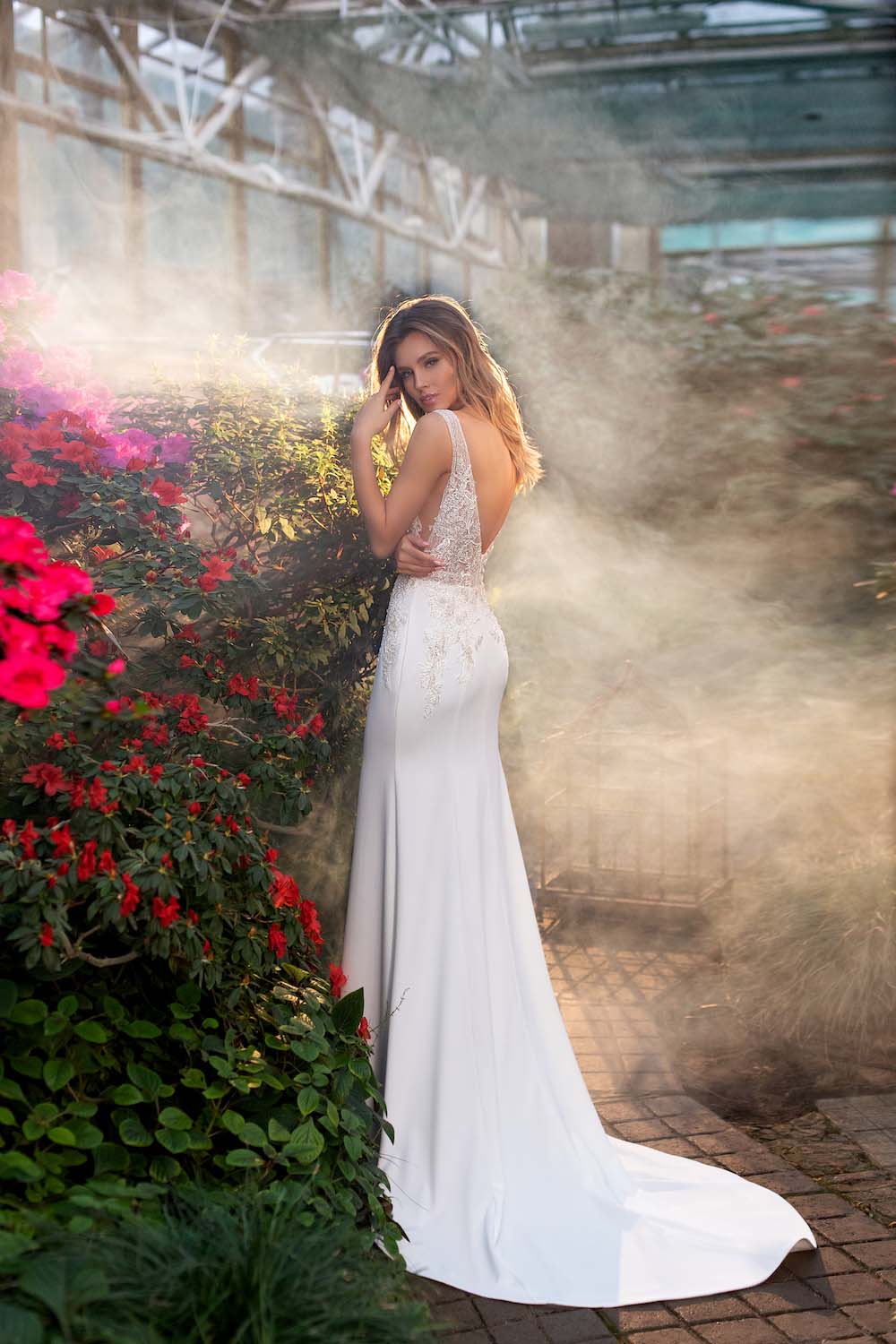 Made to Order #Viva - Crepe Mermaid/Trumpet Style with Beaded V Neckline Bridal Gown